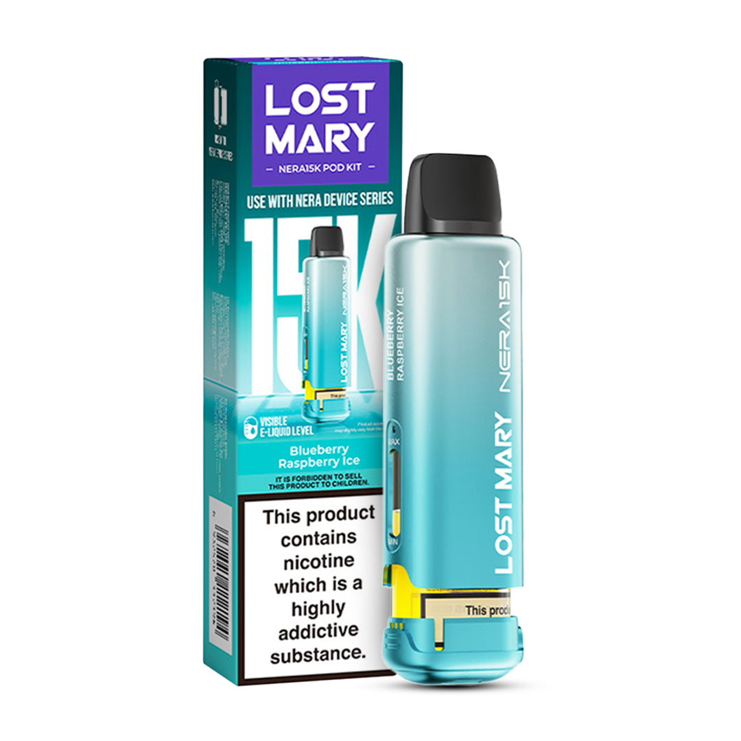 Blueberry Raspberry Ice Lost Mary Nera Replacement Pods for Nera 30K Fullview Pod Kit