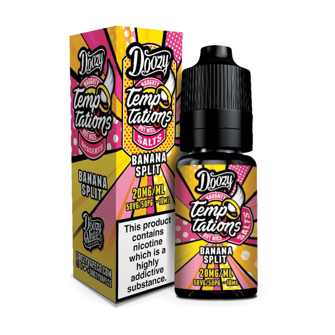 Doozy Vape Co Temptations Salts Banana Split 20mg Nicotine Salt E-Liquid