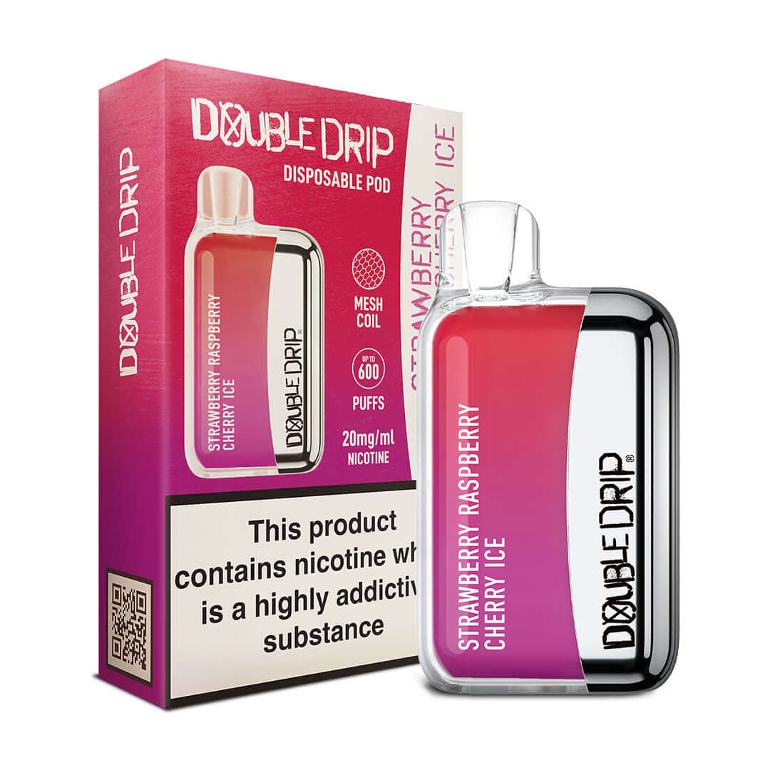 Double Drip Strawberry Raspberry Cherry Ice Disposable Vape