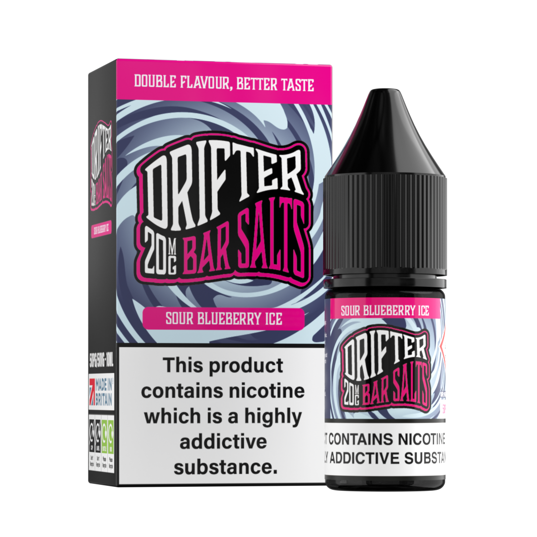 Drifter Bar Salts Sour Blueberry Ice 10mg Nicotine Salt E-Liquid