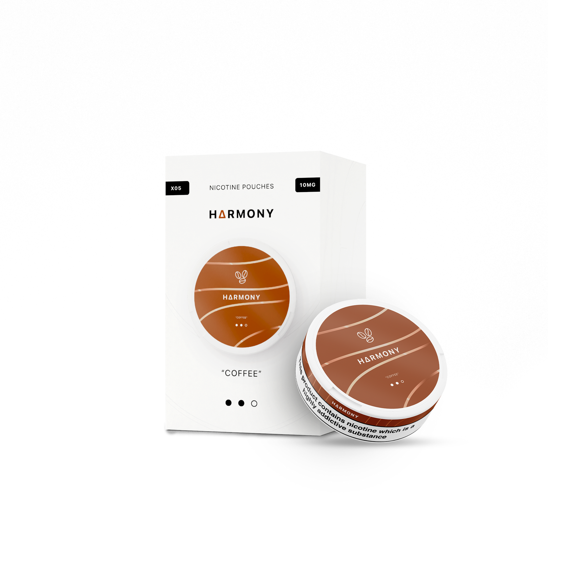 Coffee Harmony 10mg Nicotine Pouches with box