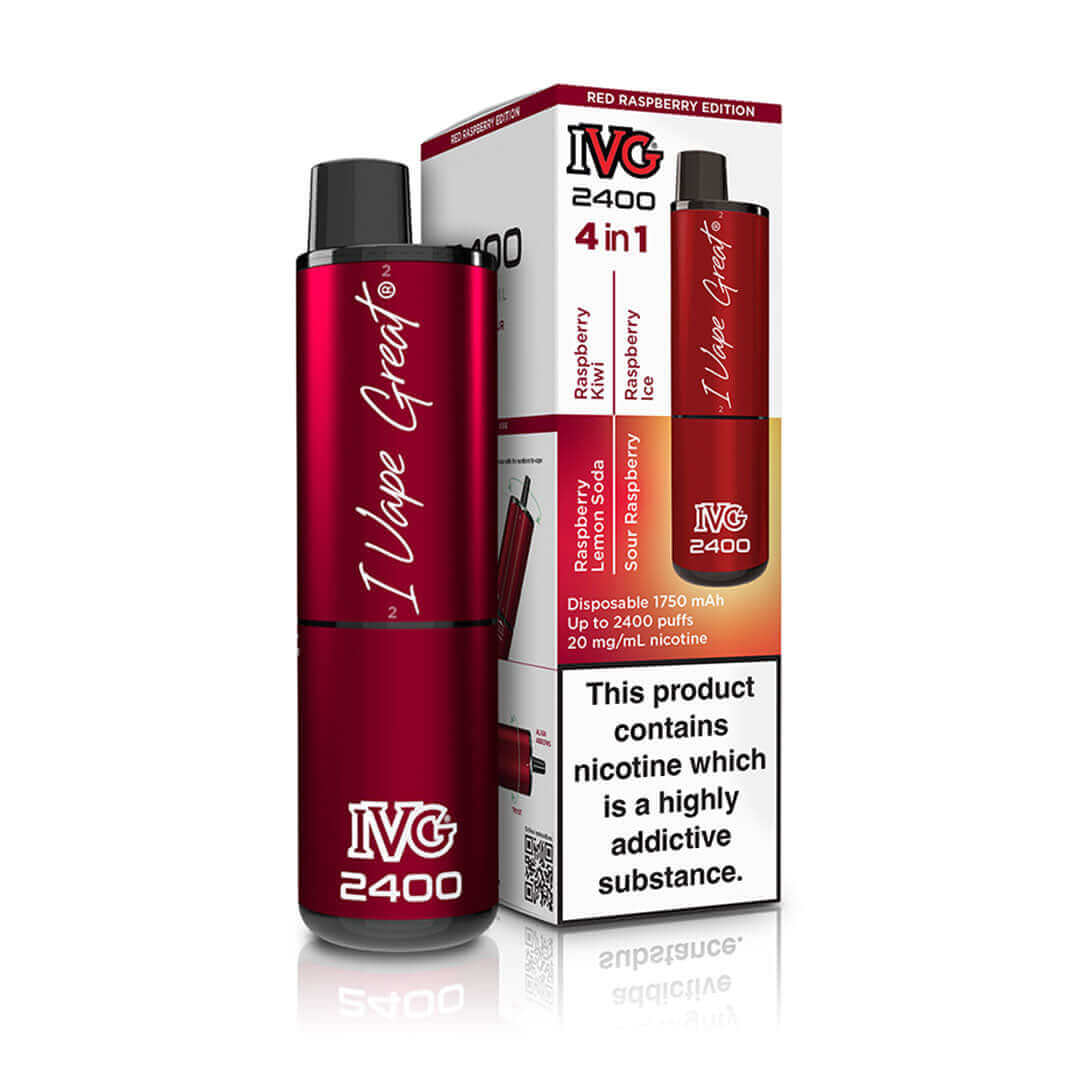 Red Raspberry Edition IVG 2400 4 In 1 Disposable Vape
