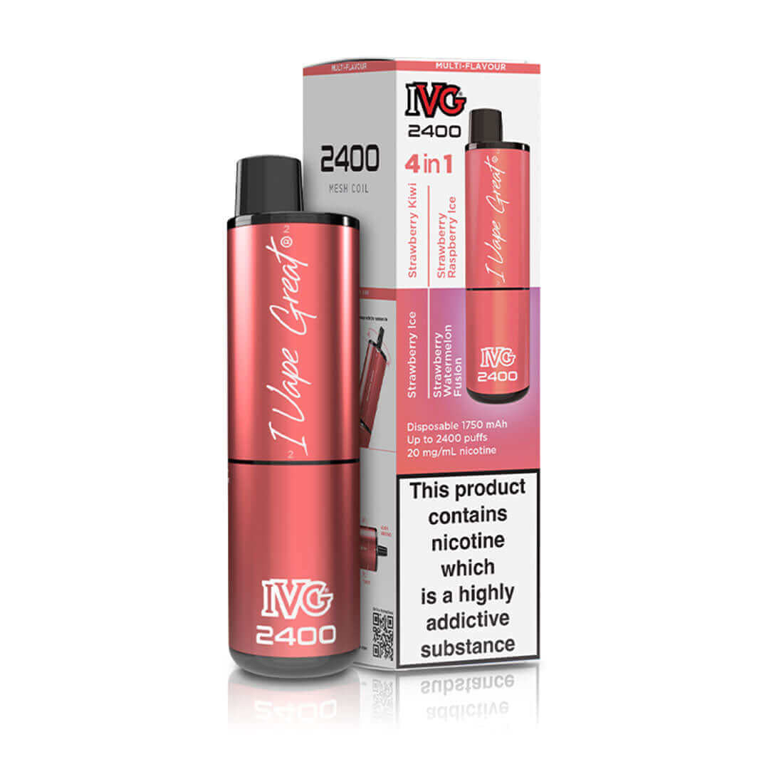 Strawberry Edition IVG 2400 4 In 1 Disposable Vape
