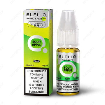 Elf Bar Elfliq Sour Apple 10ml Nicotine Salt E-Liquid