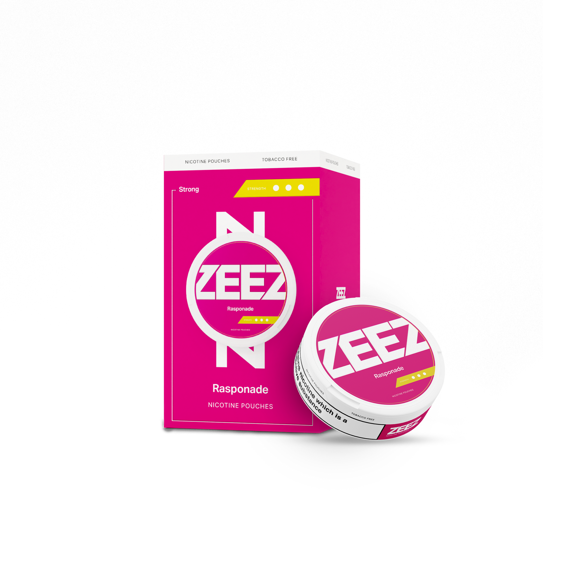 ZEEZ Raspberry Lemonade Nicotine Pouches with box