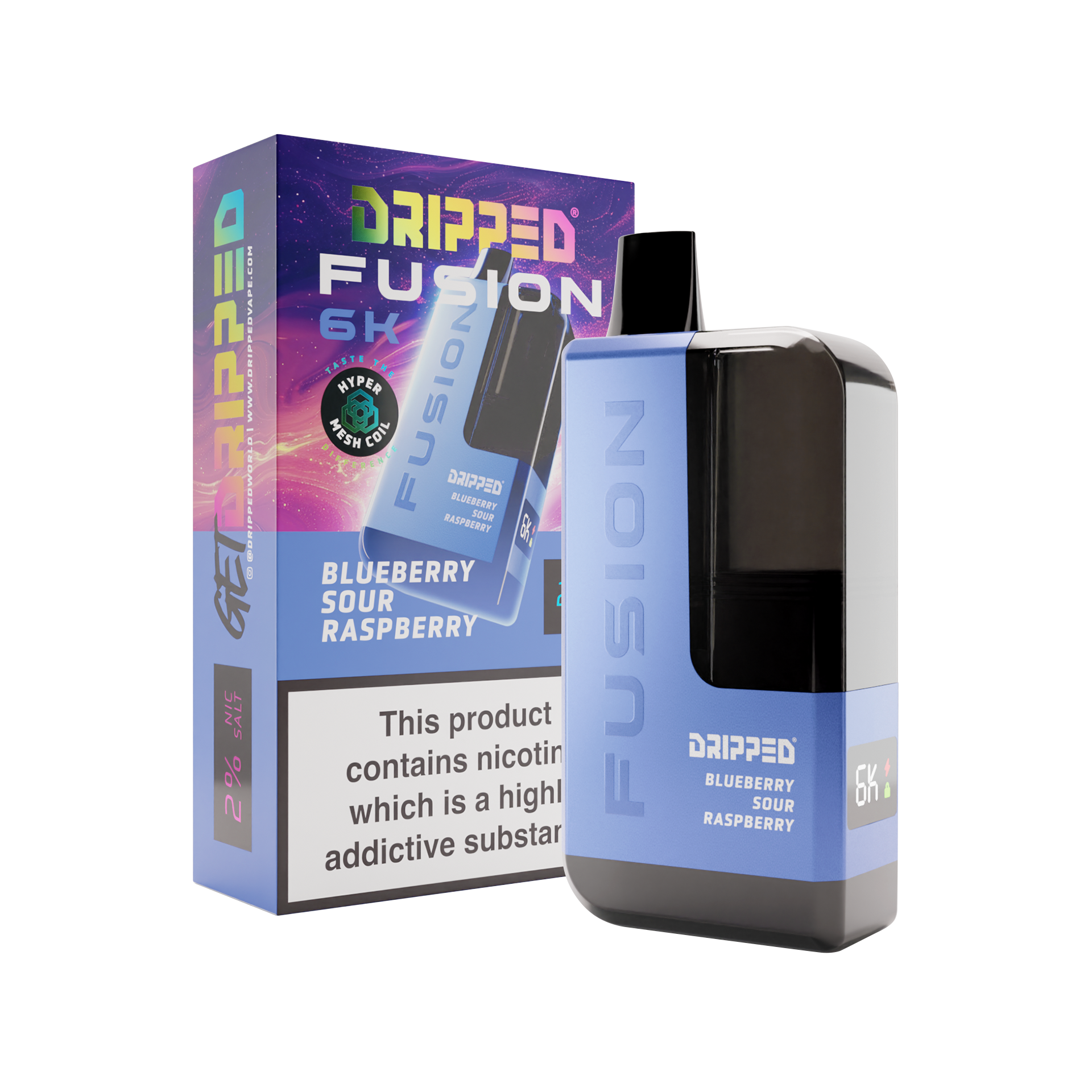 Blueberry Sour Raspberry Dripped Fusion 6k Disposable Kit