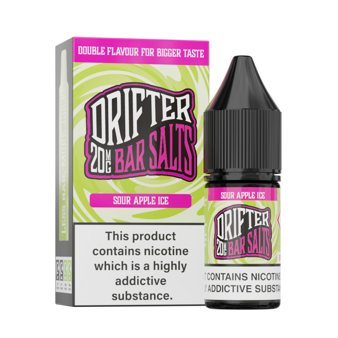 Drifter Bar Salts Sour Apple Ice 20mg Nicotine Salt E-Liquid