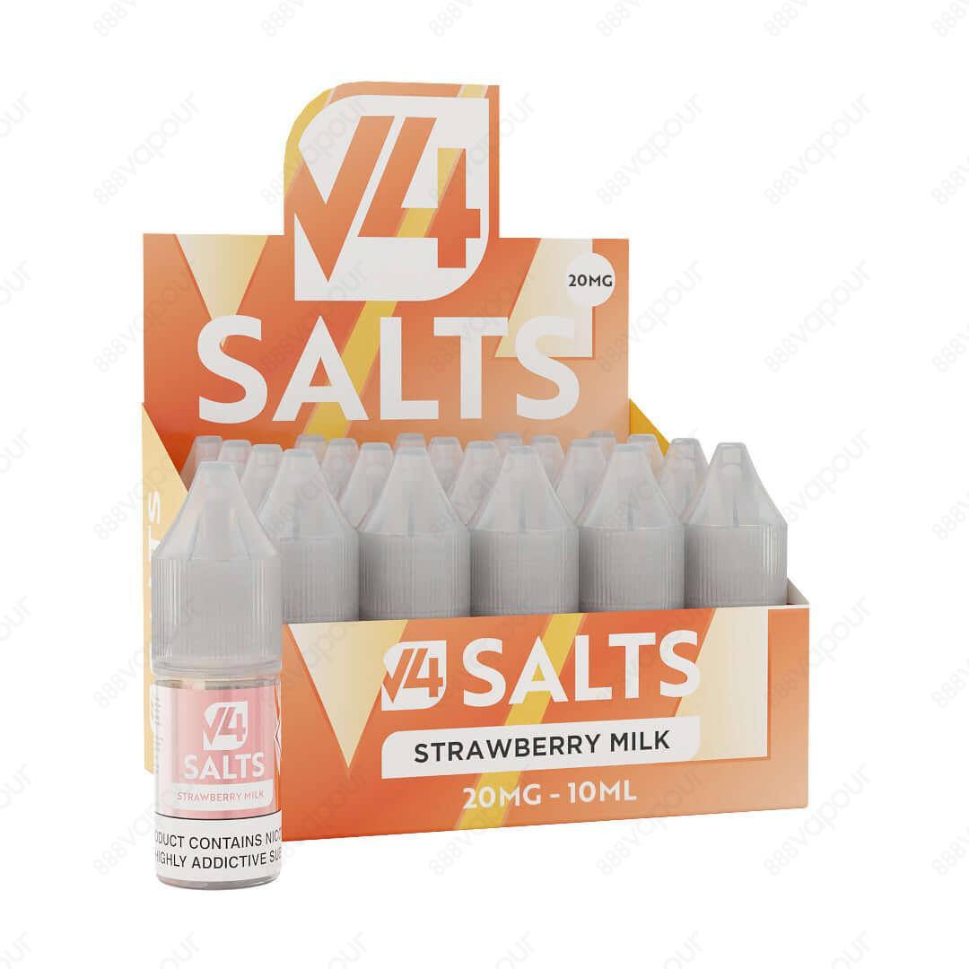 V4 Vapour Strawberry Milk 20mg Nicotine Salt E-Liquid with box