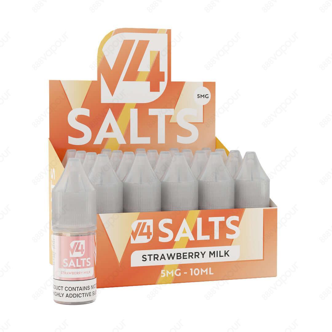 V4 Vapour Strawberry Milk 5mg Nicotine Salt E-Liquid with box