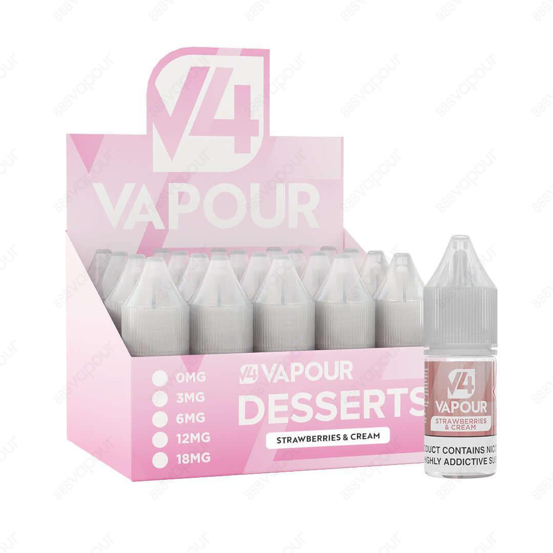 V4 Vapour Strawberries & Cream 10ml Freebase E-Liquid with box