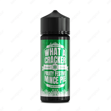 What A Cracker Fruity Festive Mince Pie E-Liquid | £9.99 | 888 Vapour | What A Cracker Fruity Festive Mince Pie e-liquid by Juice Sauz features the tastes of crumbly pastry and spiced fruit with notes of cinnamon and nutmeg! Fruity Festive Mince Pie by Wh