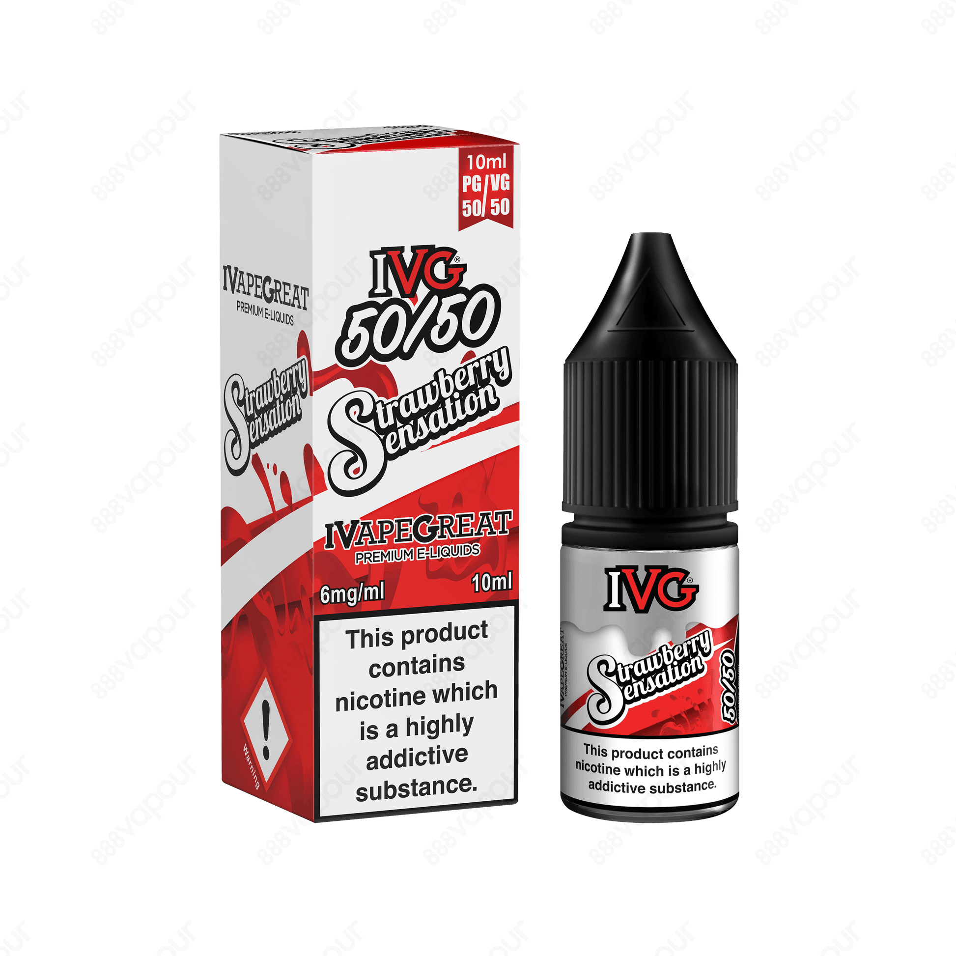 IVG Strawberry Sensation 50/50 6mg Nicotine Salt E-Liquid