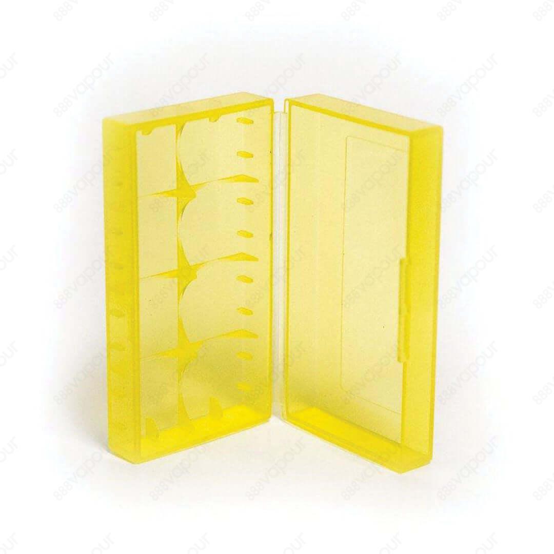 Yellow Plastic Two Bay 18650 Battery Case