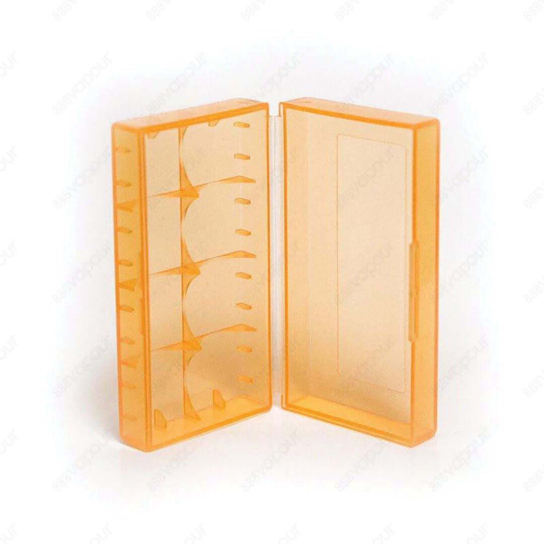 Orange Plastic Two Bay 18650 Battery Case