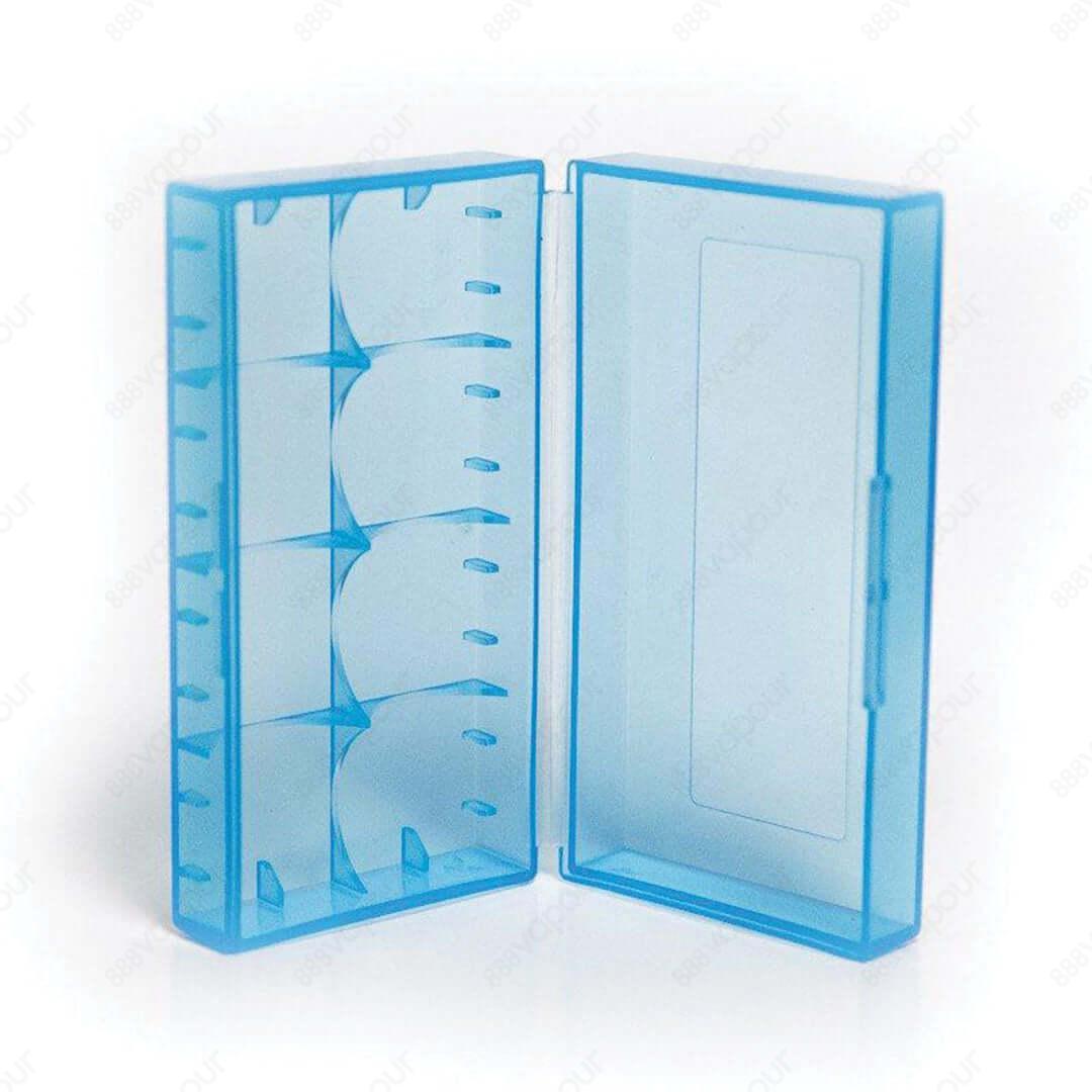 Blue Plastic Two Bay 18650 Battery Case