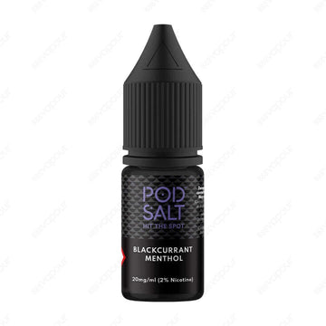 Pod Salt Core Blackcurrant Menthol Salt E-Liquid | £3.49 | 888 Vapour | Pod Salt Core Blackcurrant Menthol Salt E-Liquid is a delicious hit of fresh British blackcurrants, finished with cool icy menthol.Salt nicotine is made from the same nicotine found w