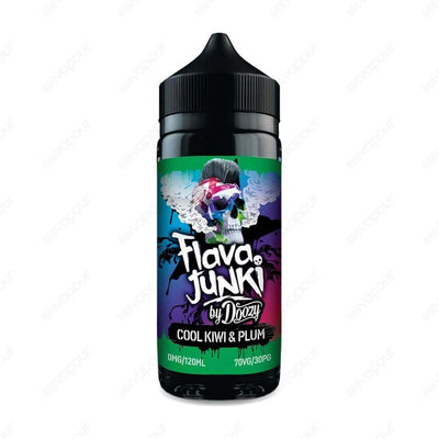 Flava Junki - Cool Kiwi Plum 120ml Shortfill | £14.99 | 888 Vapour | Experience a refreshing and exotic blend with the Flava Junki Cool Kiwi Plum e-liquid by Doozy. This tantalising concoction combines the coolness of menthol with the juicy sweetness of r