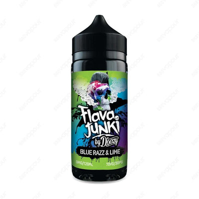 Flava Junki - Blue Razz and Lime 100ml Shortfill | £14.99 | 888 Vapour | Prepare for a taste explosion with the Flava Junki Blue Razz and Lime e-liquid by Doozy. This dynamic duo combines the tangy sweetness of blue raspberries with the zesty citrus punch