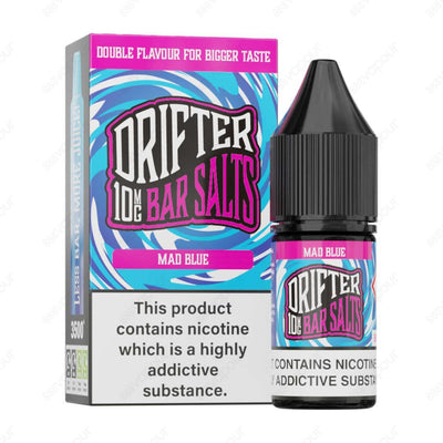 Drifter Bar Salts - Mad Blue | £3.49 | 888 Vapour | Drifter Bar Salts are the perfect choice for vapers who crave intense, flavourful hits. Our 10ml nicotine salt e-liquids are expertly crafted to deliver double the flavour for an unforgettable vaping exp