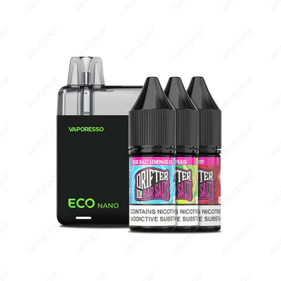 Vaporesso Eco Nano Kit with 3 Drifter Bar Salts Bundle -Vape Kit [price] from [store] by Vaporesso - Brand_Vaporesso, Kit Type_Pod Kit, NEW-ARRIVALS, Recommended For_Intermediate Vapers, Vape Kit Features_High Battery Capacity