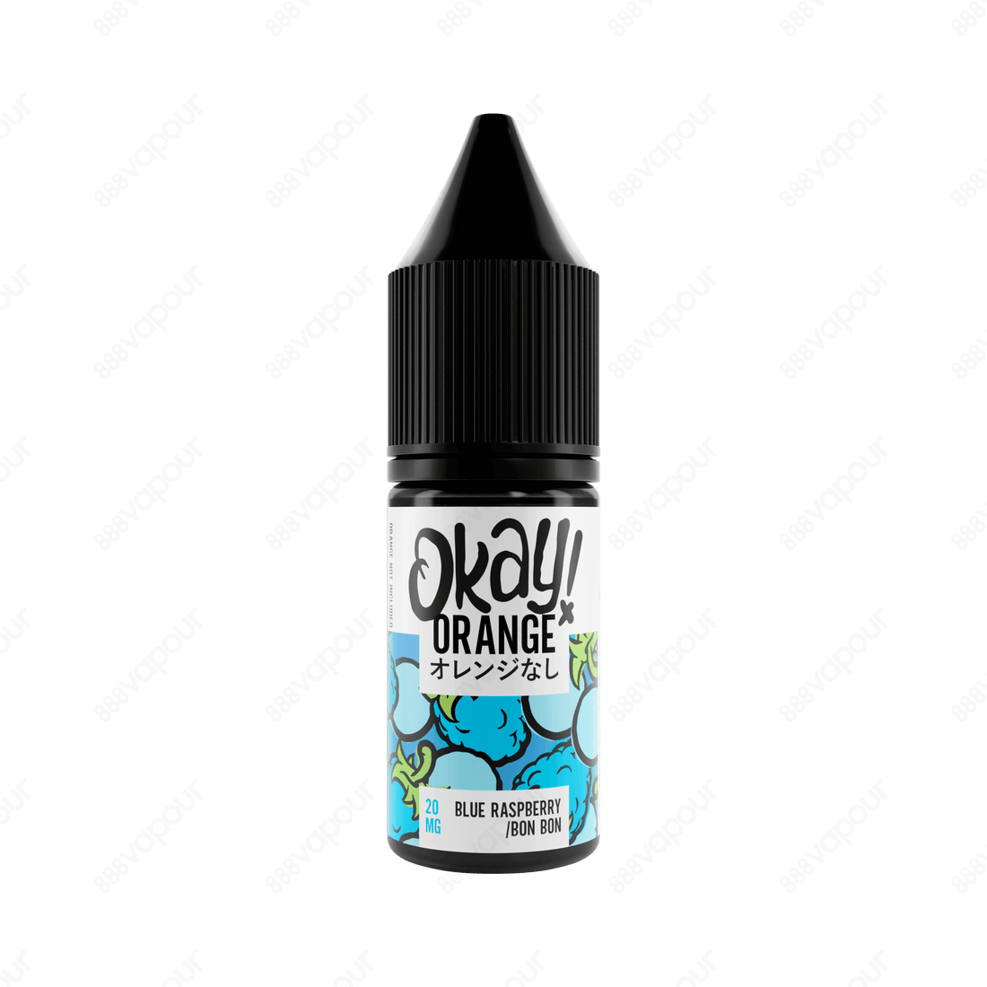 Okay Orange Blue Raspberry Bon Bon Salt Nicotine Vape E-Liquid | £3.95 | 888 Vapour | Okay Orange Blue Raspberry Bon Bon Nicotine Salt E-Liquid is a tempting candied fruit blend with a tangy raspberry finish. Blue Raspberry Bon Bon by Okay Orange is avail