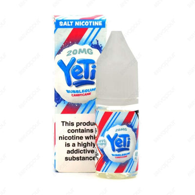 Yeti Candy Cane Salt - Bubblegum 20mg | £3.95 | 888 Vapour | Bubblegum Candy Cane - We don’t build snowmen as they have a tendency to melt. Bubbles on the other hand float far and wide and take this juicy bubblegum flavour all over the world! Bubblegum Ca