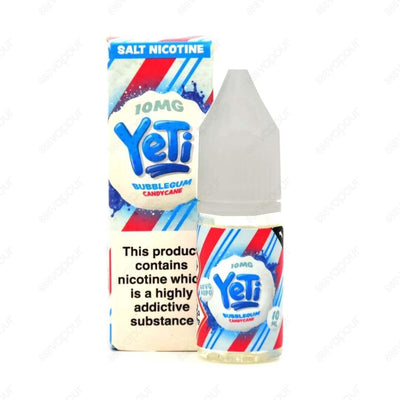 Yeti Candy Cane Salt - Bubblegum 10mg | £3.95 | 888 Vapour | Bubblegum Candy Cane - We don’t build snowmen as they have a tendency to melt. Bubbles on the other hand float far and wide and take this juicy bubblegum flavour all over the world! Bubblegum Ca