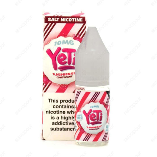 Yeti Candy Cane Salt - Raspberry 10mg | £3.95 | 888 Vapour | Raspberry Candy Cane - A fun fruit twist on the Yeti’s finest creation. The kryptonite to any frosty foe. Chilled raspberries take this flavour beyond the arctic. Raspberry Candy Cane by Yeti Sa
