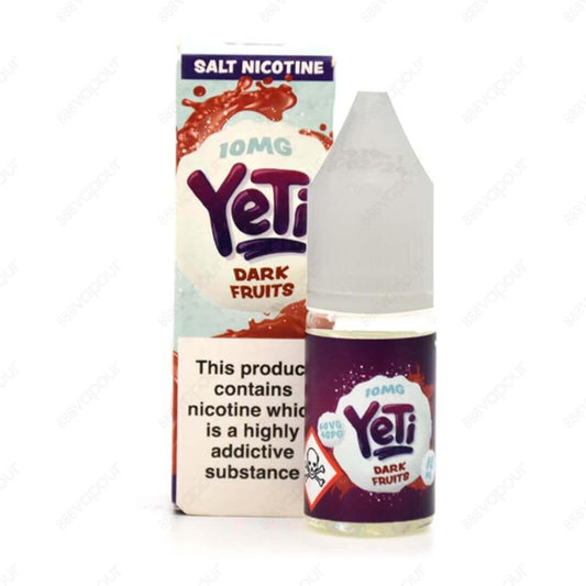 Yeti Salt - Dark Fruits 10mg | £3.95 | 888 Vapour | When night falls in the tundra, load these fruits onto your coils and prepare to enter a flavour freeze-over. Dark Fruits by Yeti Salt contains 10/20mg of nicotine per 10ml bottle.