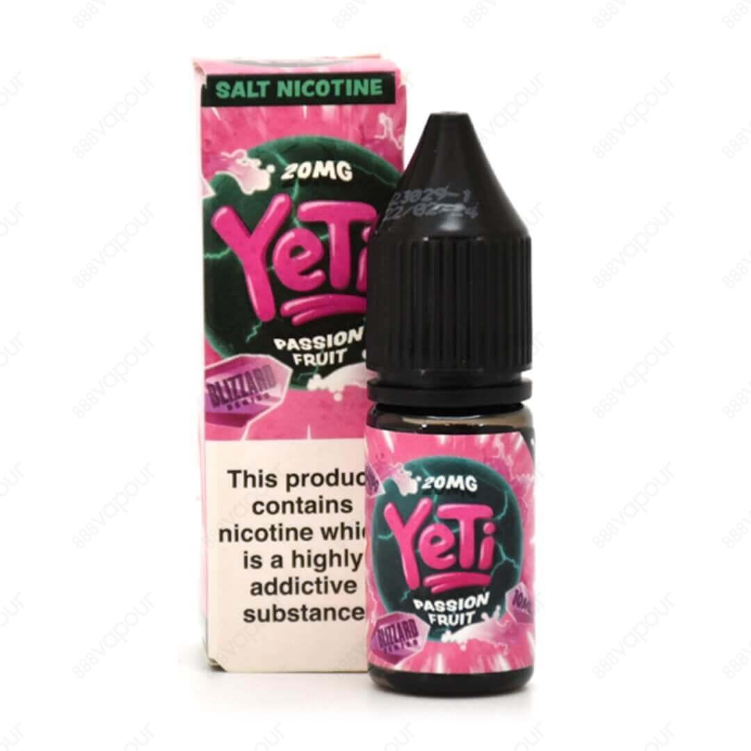Yeti Blizzard Salt -Passionfruit 20mg | £3.95 | 888 Vapour | Left exposed to the bitter glacial storm. This pure Passionfruit with its sweet taste will keep you below zero all day. Blizzard Passion Fruit by Yeti Salt contains 10/20mg of nicotine per 10ml