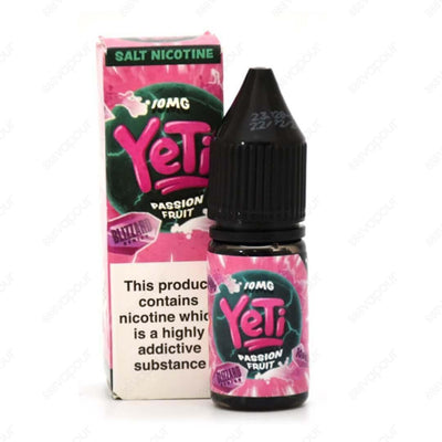 Yeti Blizzard Salt- Passionfruit 10mg | £3.95 | 888 Vapour | Left exposed to the bitter glacial storm. This pure Passionfruit with its sweet taste will keep you below zero all day. Blizzard Passion Fruit by Yeti Salt contains 10/20mg of nicotine per 10ml