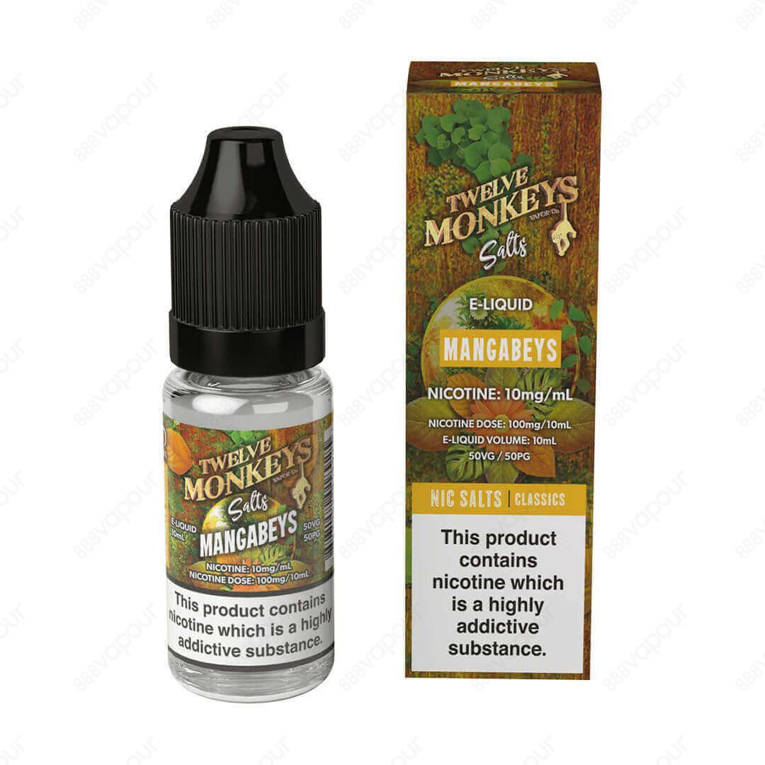 12 Monkeys Mangabeys Salt E-Liquid | £4.99 | 888 Vapour | 12 Monkeys Mangabeys infuses fresh guava, juicy mango, exotic pineapple and a blast of mixed tropical fruit.Salt nicotine is made from the same nicotine found within the tobacco plant leaf but requ