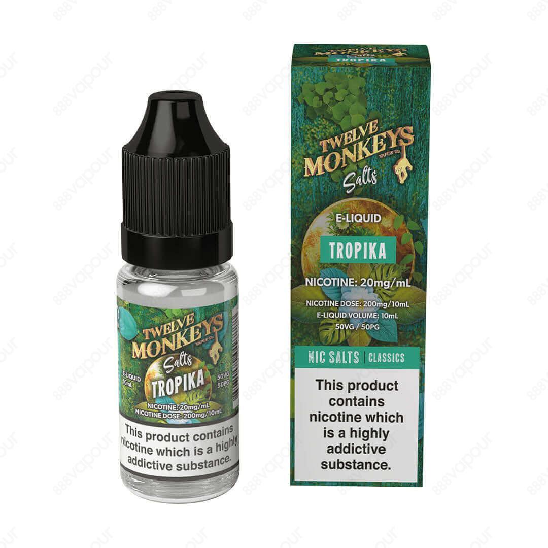 12 Monkeys Tropika Salt E-Liquid | £4.99 | 888 Vapour | 12 Monkeys Tropika is a delicious blast of mixed tropical fruits.Salt nicotine is made from the same nicotine found within the tobacco plant leaf but requires a different manufacturing process to fre