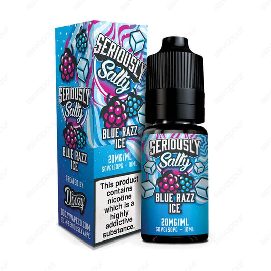 Seriously Salty Blue Razz Ice E-Liquid | £3.95 | 888 Vapour | Doozy Seriously Salty Blue Razz Ice combines sweet blue raspberry candy and cool menthol for a perfect all-day vape.Salt nicotine is made from the same nicotine found within the tobacco plant l
