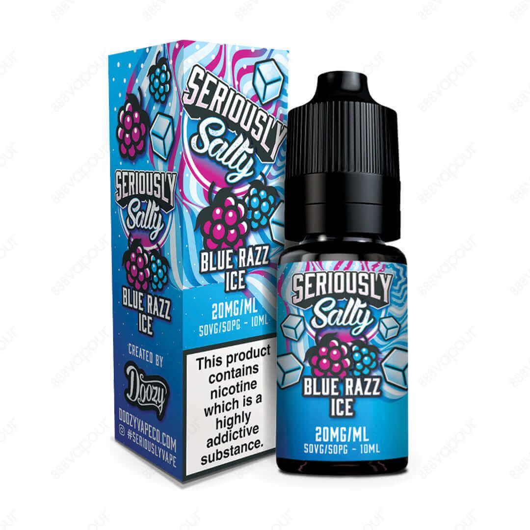 Seriously Salty Blue Razz Ice E-Liquid | £3.95 | 888 Vapour | Doozy Seriously Salty Blue Razz Ice combines sweet blue raspberry candy and cool menthol for a perfect all-day vape.Salt nicotine is made from the same nicotine found within the tobacco plant l