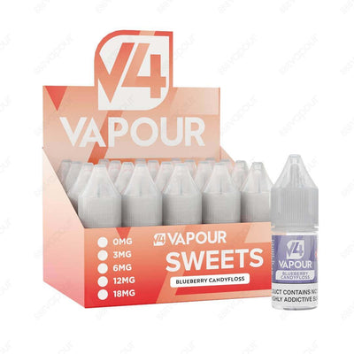 888 Vapour | V4 Vapour | Blueberry Candyfloss 50/50 E-liquid | £2.50 | 888 Vapour | Blueberry Candyfloss e-liquid by V4 Vapour is the ultimate blueberry candyfloss flavoured 50/50 e-liquid, which is perfect to use in any device. We'd highly recommend the