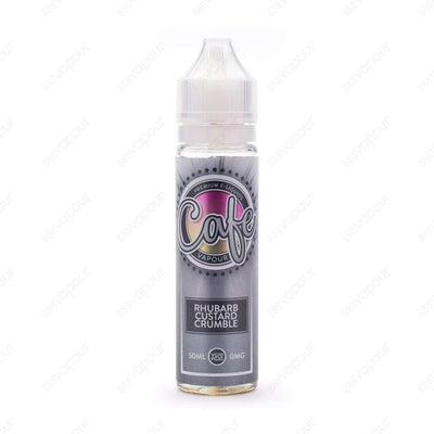 Cafe Vapour Rhubarb Custard Crumble E-Liquid | £3.00 | 888 Vapour | Cafe Vapour Rhubarb Custard Crumble E-Liquid combines sweet rhubarb, a light crumble base and creamy custard.Rhubarb Custard Crumble by Cafe Vapour is available in a 0mg 50ml shortfill, w