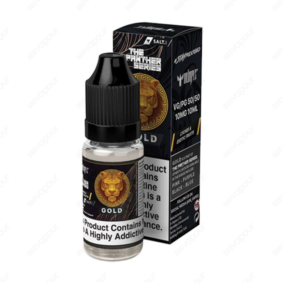 Dr Vapes Salt Panther Series Gold - 888 Vapour | £3.95 | 888 Vapour | Experience the luxurious taste of Dr Vapes Salts Panther Gold, also known as "Liquid Gold". This premium vape juice combines honey glazed lychees with the finest mangoes and guavas, and