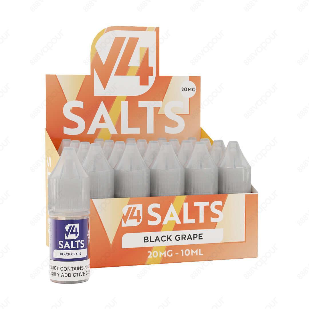 888 Vapour | V4 Vapour | Black Grape Nicotine Salt | £2.50 | 888 Vapour | V4 Vapour Salt Black Grape 10ml nicotine salt e-liquid is the ultimate Black Grape flavoured e-liquid. Perfect for use in starter kits, pod systems and MTL tanks due to the 50VG/50P