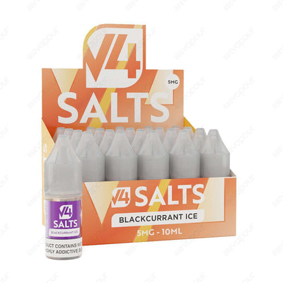 888 Vapour | V4 Vapour | Blackcurrant Ice Nicotine Salt | £2.50 | 888 Vapour | V4 Vapour Salt Blackcurrant Ice 10ml nicotine salt e-liquid is the ultimate Blackcurrant Ice flavoured e-liquid. Perfect for use in starter kits, pod systems and MTL tanks due