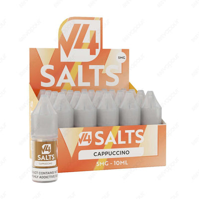 888 Vapour | V4 Vapour | Cappuccino Nicotine Salt | £2.50 | 888 Vapour | V4 Vapour Salt Cappuccino 10ml nicotine salt e-liquid is the ultimate Cappuccino flavoured e-liquid. Perfect for use in starter kits, pod systems and MTL tanks due to the 50VG/50PG r
