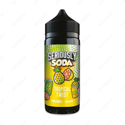 Seriously Soda Tropical Twist E-Liquid | £11.99 | 888 Vapour | Specifications: 70VG/30PG 100ml E-Liquid Shortfill E-Liquid Flavour profile: A blend of pineapple, grapefruit and pomelo Seriously Soda Tropical Twist e-liquid serves up a tasty blend of tangy