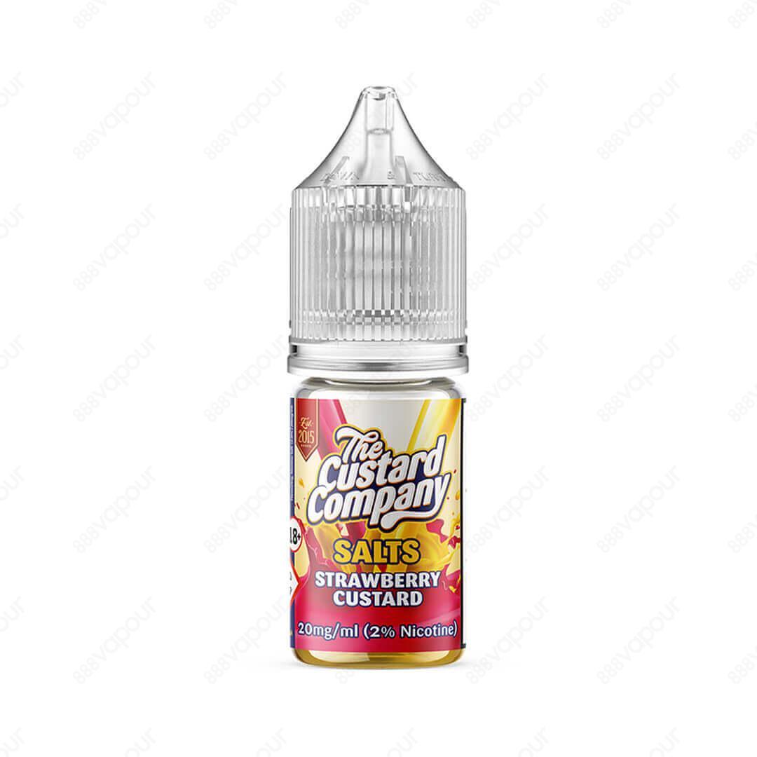 The Custard Company Strawberry Custard Salt E-Liquid | £3.99 | 888 Vapour | A deep, rich creamy vanilla custard infused with sweet and ripe strawberries! Available in 10mg or 20mg strength in a 10ml bottle. This e-liquid is 50VG/50PG, perfect in pod syste