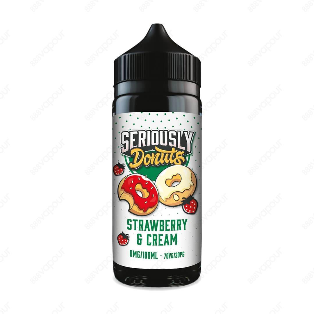 Seriously Donuts Strawberry Cream Shortfill E-liquid | £11.99 | 888 Vapour | Enjoy the taste of summer with Strawberry & Cream. This delectable blend of sweet English strawberries and thick clotted cream is topped off with a warming hit of donut on the ex