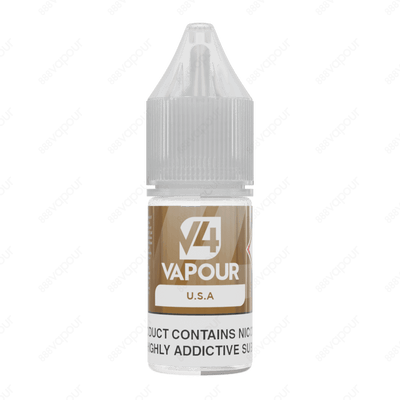 888 Vapour | V4 Vapour | U.S.A 50/50 E-liquid | £2.50 | 888 Vapour | USA e-liquid by V4 Vapour is the ultimate USA-style tobacco flavoured 50/50 e-liquid, which is perfect to use in any device. We'd highly recommend the V4 Vapour 50/50 e-liquid line for t