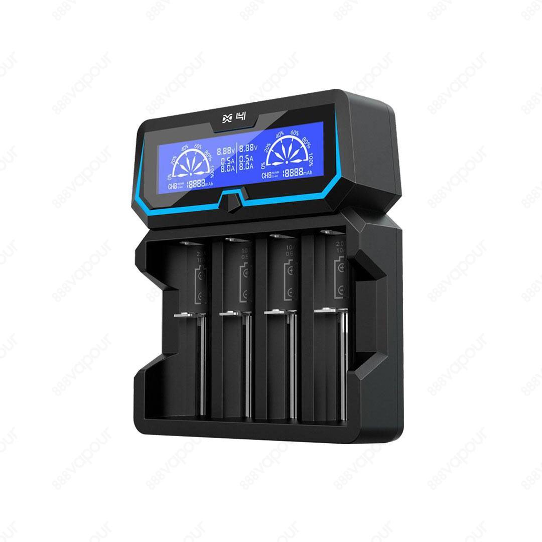 X4 4 Bay Charger | £34.99 | 888 Vapour | The XTAR X4 is a four-bay smart charger that will recharge Li-ion, Ni-MH and Ni-CD batteries. Integrated with an LCD screen display, it is easy to read vital information like power percentage, battery voltage, char