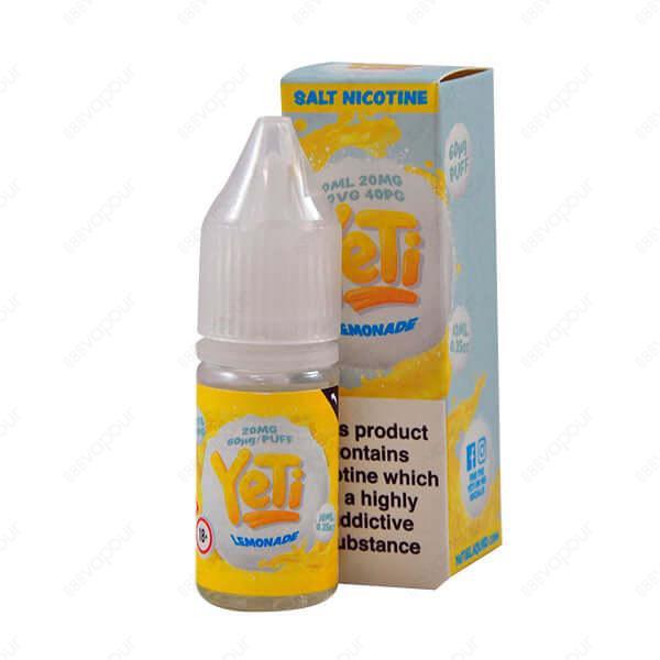 Yeti Lemonade Salt E-Liquid | £3.95 | 888 Vapour | Yeti Lemonade nicotine salt e-liquid is a zesty nic salt featuring the refreshing flavours of squeezed citrus lemons combined with crisp fizzy water to form a bubbly and aerated e-liquid. Salt nicotine is