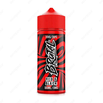 BRUTAL Juice Red and Black 120ml Shortfill Eliquid | £14.99 | 888 Vapour | BRUTAL Eliquids have arrived at 888 Vapour. The Red and Black 120ml Shortfill eliquid contains zero nicotine and has the space for several nicotine shots to mix with this shortfill