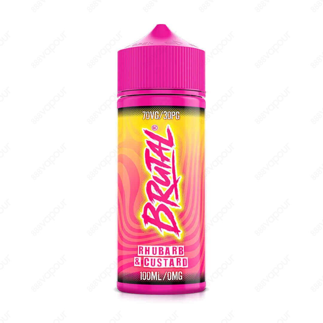 BRUTAL Juice Rhubarb and Custard 120ml Shortfill Eliquid | £14.99 | 888 Vapour | BRUTAL Eliquids have made the ultimate recreation of Rhubarb and Custard sweets. This gorgeous tasting eliquid combines the perfect mixture of rhubarb and vanilla custard to