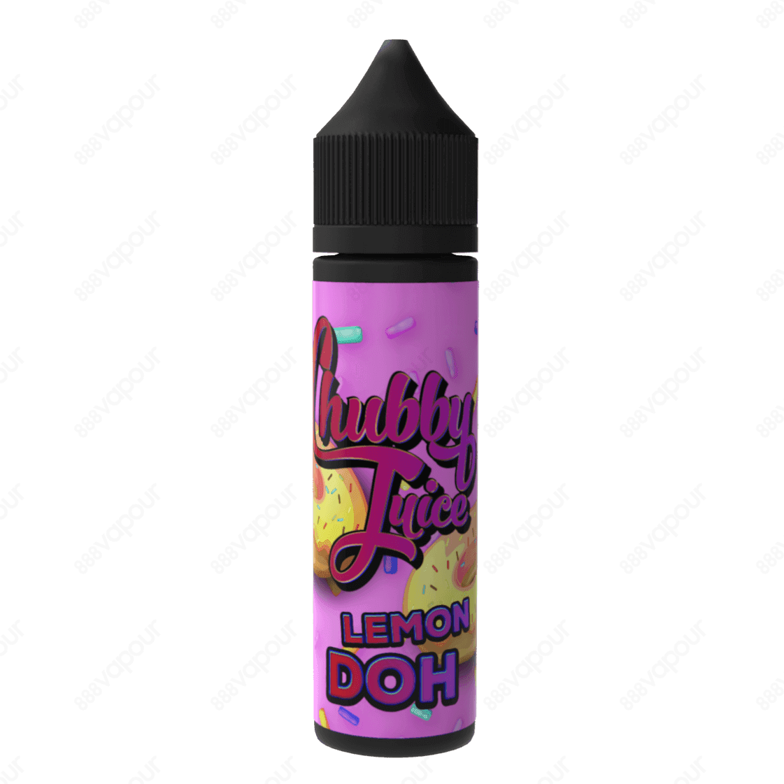 Chubby Juice Lemon Doh E-Liquid | £6.99 | 888 Vapour | Chubby Juice Lemon Doh e-liquid is a deep-fried doughnut sprinkled with fruity pebbles and filled with sweet lemon curd. Lemon Doh by Chubby Juice is available in a 0mg 100ml shortfill, with space for